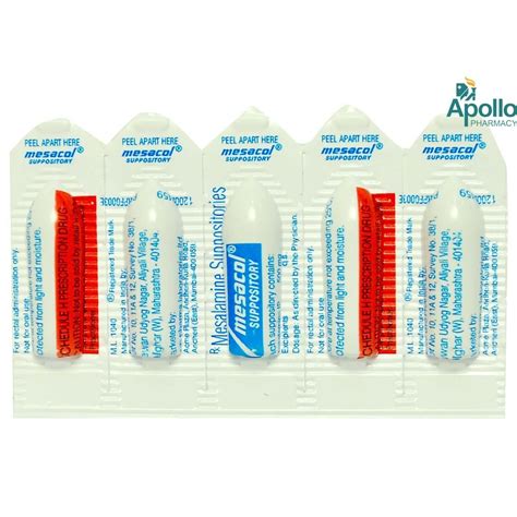 Mesacol Suppository 5's Price, Uses, Side Effects, Composition - Apollo ...