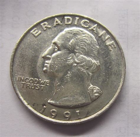 1991 TWO HEADED QUARTER WITH "ERADICANE & FUSILADE" | #1835704708