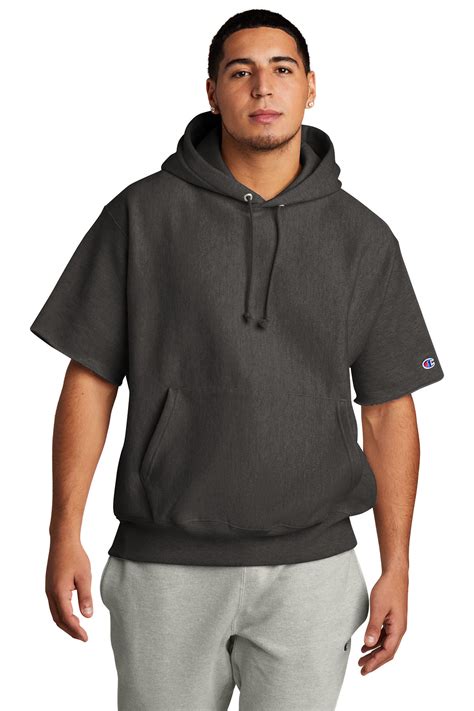 Champion Reverse Weave Short Sleeve Hooded Sweatshirt | Product ...