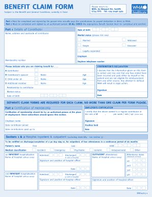 Wha Claim Form - Fill and Sign Printable Template Online