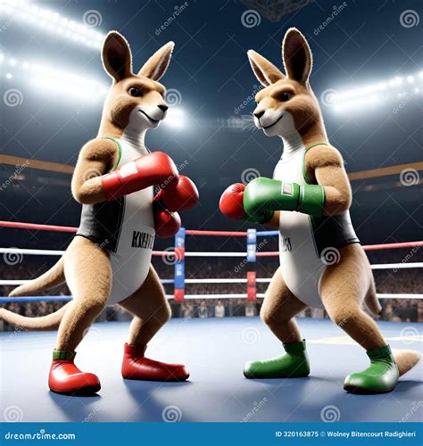 3d Image of Boxing Kangaroos 2 Stock Illustration - Illustration of ...