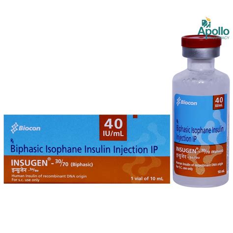 Insugen 30/70 40IU/ml Injection 10 ml Price, Uses, Side Effects ...