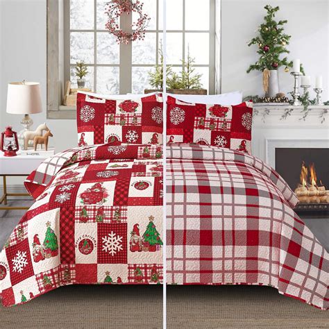 Amazon.com: Smuge Christmas Bedspread Quilt Sets Queen Size ...