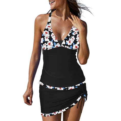 Tankini Swimsuits for Women Plus Size Tankini Swimsuits with Skirt 2 ...