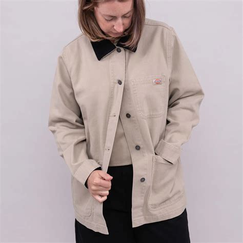 Dickies Womens Duck Canvas Chore Coat Stone Washed Desert Sand