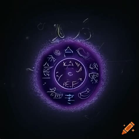 Mystical astrology symbols on a dark background