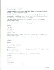 Image result for Consecutive Integer Problems PDF