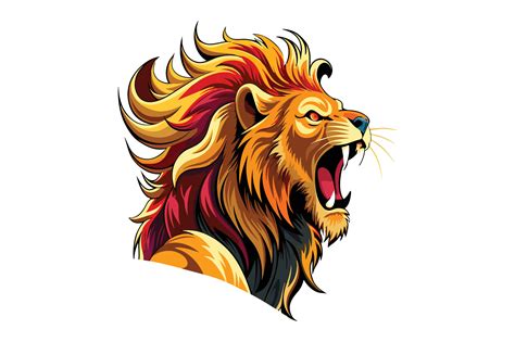 Lion face flat clipart illustration 47084747 Vector Art at Vecteezy