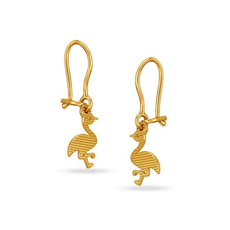 Bewitching Swan Pattern Gold Hoop Earrings for Kids