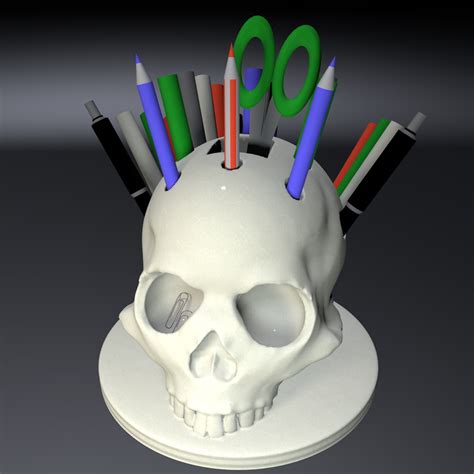 💀 skull penholder・ STL File for 3D printing・Cults