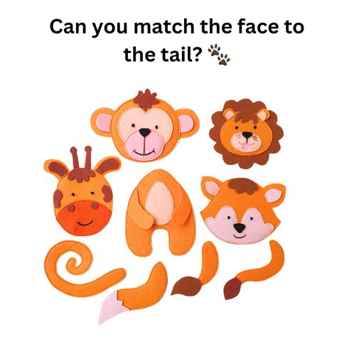 Buy Handcrafted Felt Match The Animal Face Game For Kids Online On Zwende