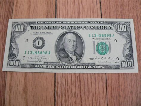 1990 Hundred $100 Dollar Bill Set of 3 Consecutive Federal Reserve ...