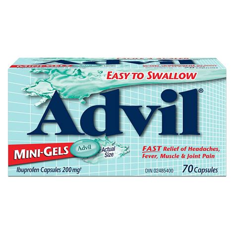 Advil Regular Strength Mini-Gels for Headaches and Pain Relief, 200 mg ...