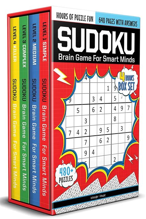 Sudoku - Brain Games For Smart Minds Box Set Of 4 Books : Brain Booster ...
