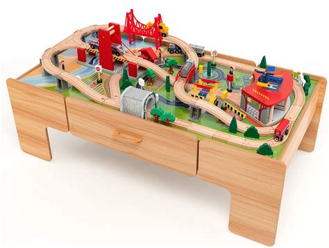 HONEY JOY Train Table, Wooden Kids Activity Table India | Ubuy