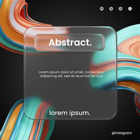 Post social media of glassmorphism design with 3d abstract rendering ...