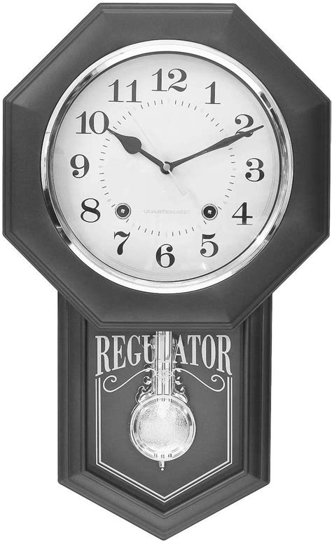 Buy eCraftIndia Grey Plastic Vertical Analog Pendulum Wall Clock (10.5 ...