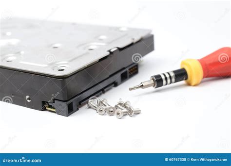 Inside Hard Disk Drive (HDD)-Computer Hardware Components. Stock Photo ...