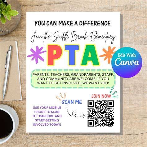 Colorful Join the PTO Flyer | PTA Information | PTA Flyer | Editable ...