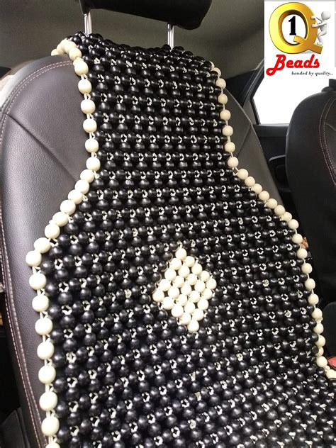 Q1 Beads XLDxBlack Wooden Car Beaded Seat Cover Black Color Car Seat ...