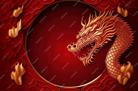 Red Chinese Dragon Background