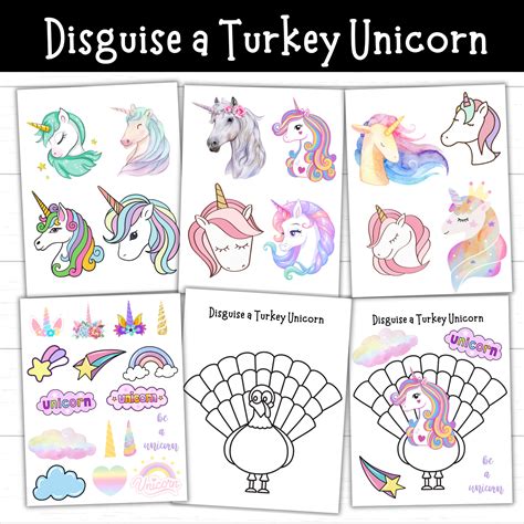 Turkey In Disguise Unicorn Template | Fanny Printable
