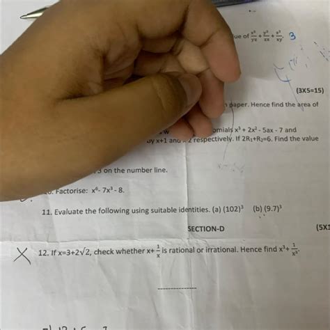 12. If x=3+2√2, find x*3+1/x*3 - Brainly.in