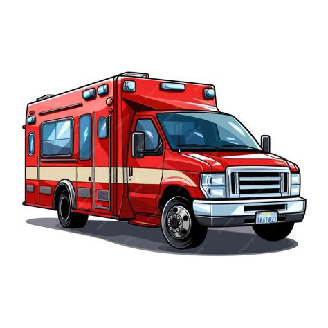 Premium Photo | Ambulance clip art cartoon illustration isolated white ...