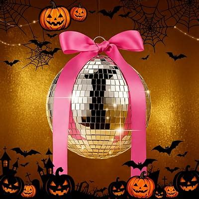 Suncalla 7 Inch Mirror Disco Ball with Pink Bow Hanging India | Ubuy