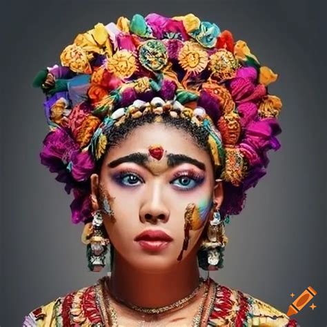 Collage of traditional garments, hairstyles, and makeup from various ...
