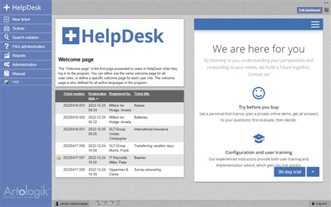 Artologik HelpDesk Price, Features, Reviews & Ratings - Capterra India