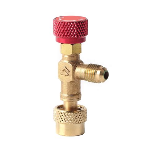 AC Refrigerant Charging Valve 1/4 to 5/16 Inch Brass Flow Control Ball ...
