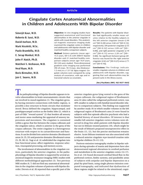 Cingulate cortex Disorders 的图像结果