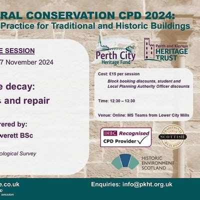 Stone decay: Reasons and repair, Lower City Mills, Perth, 27 November ...