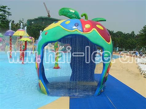 儿童水上乐园设备戏水小品玻璃钢淋水蘑菇游泳池喷水戏水圈跷跷板_虎窝淘
