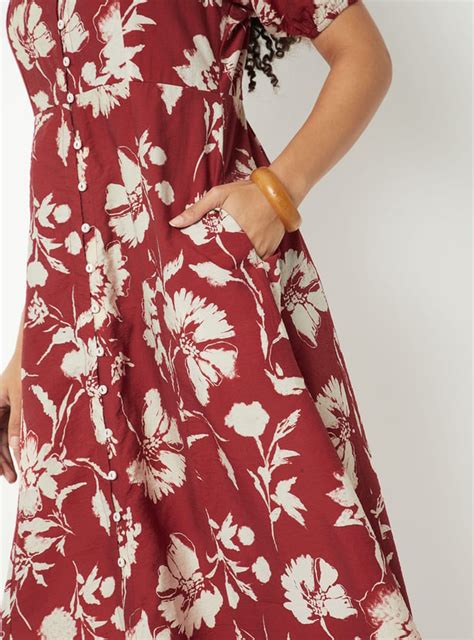 Buy Women Floral Print A-line Midi Dress Online at just Rs. 999.0 ...