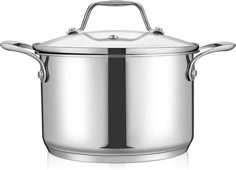 3-Quart Stainless Steel Soup Pot - 18/8 Food Grade Heavy Duty Cookware ...