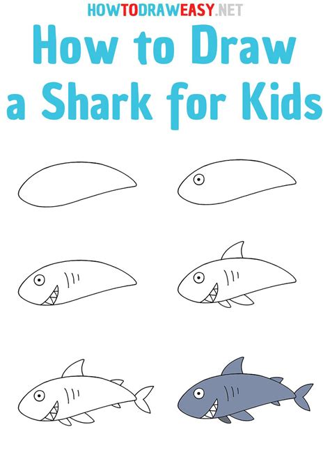 How to Draw a Shark for Kids - How to Draw Easy