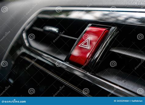 Red Hazard Button Or Emergency Warning Light Button On The Car Dashboard Royalty-Free Stock ...