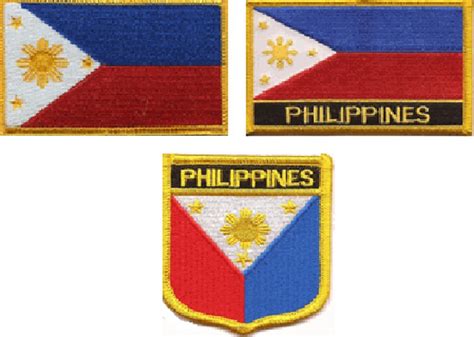Buy 3 Pack Set of Philippines Patches, Contains Patch with Name ...