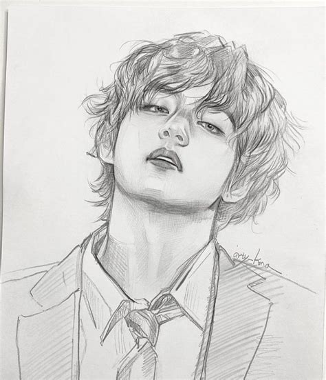 Bts v face sketches – Artofit