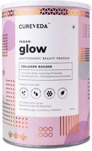 Cureveda Glow Plant-Based Chocolate Collagen Builder Powder for Skin ...