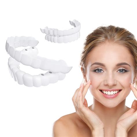 Snapklik.com : 2 Pairs Veneers Snap In Teeth Teeth Comfort Fit ...