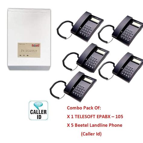 Telesoft EPABX PABX Intercom System Telephone -105 with 5X Beetel Phone ...