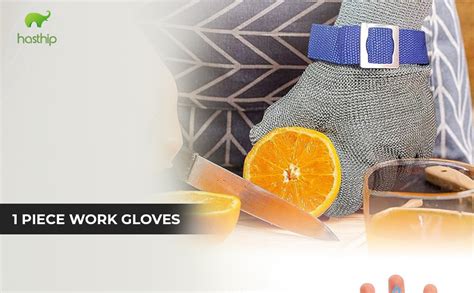 HASTHIP 1 PCS Stainless Steel Mesh Gloves, Anti-Cut Level-9 Protection ...