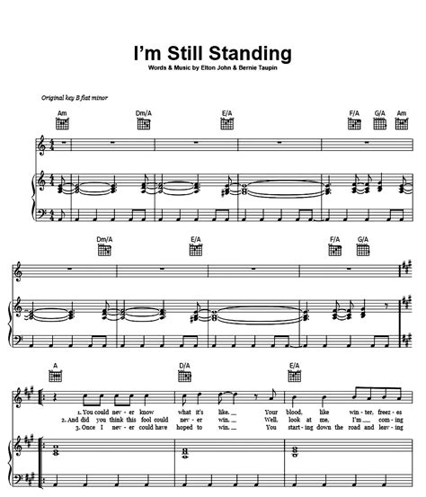 I'm Still Standing by Elton John Sheet Music - Meta-chords