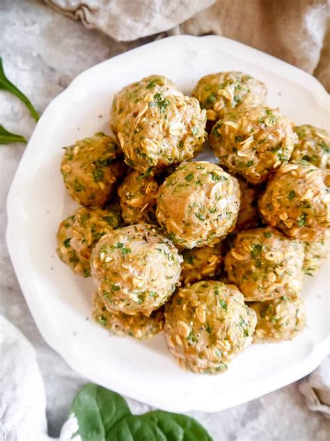 Easy Baked Turkey Spinach Meatballs (Gluten-free) - Perchance to Cook