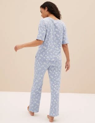 Cotton Mix Crew Neck T-Shirt & Pyjama Set