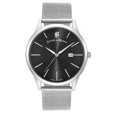 Buy Jacques Du Manior Emotion Swiss Made Analogue Black Round Dial Mens ...