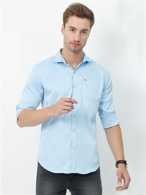 Satin Sky Blue Shirt | Sky Blue Shirt Mens – Onfire
